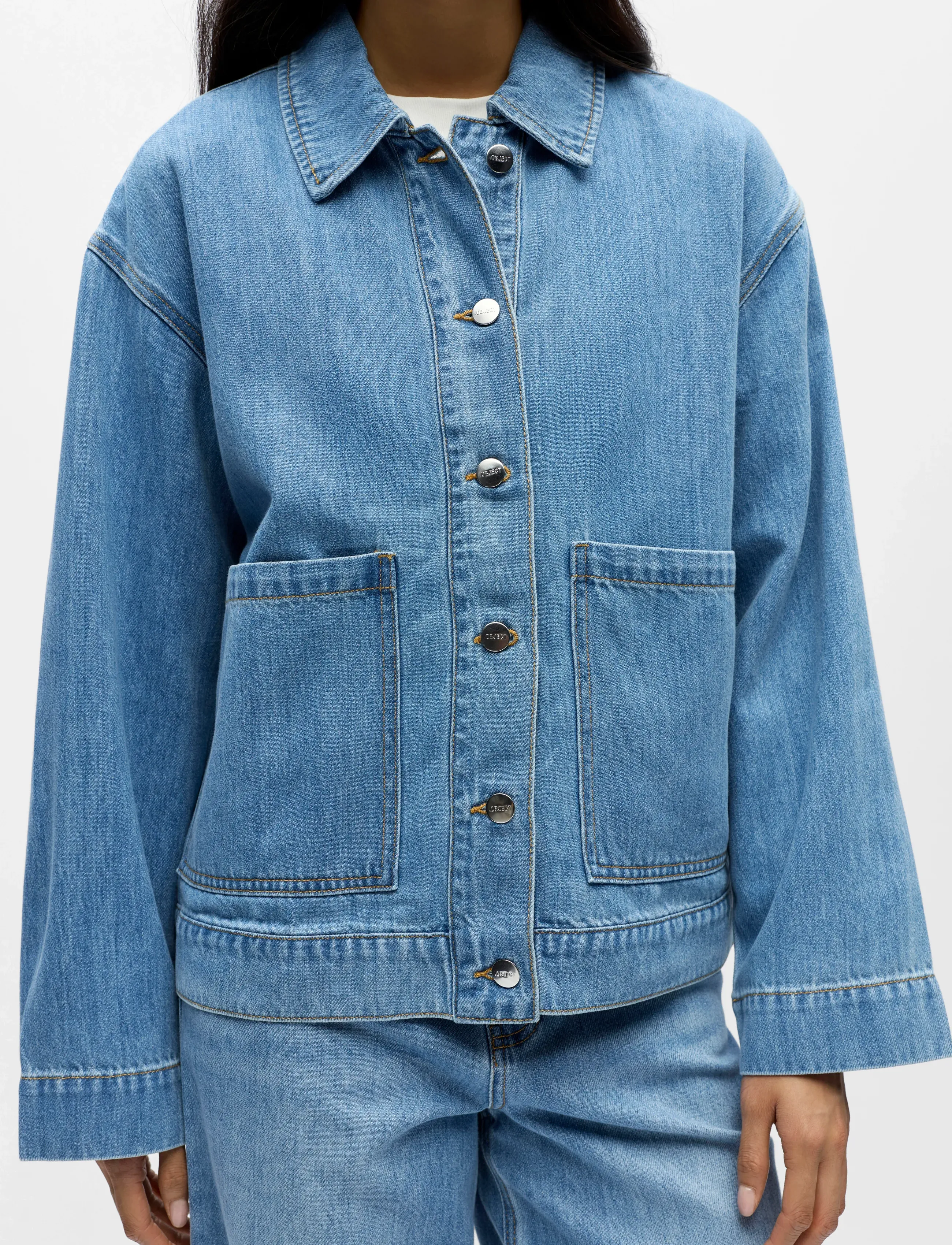 Object - OBJROSIE RE L/S OVERSHIRT NOOS - spijkerjassen - light blue denim - 3