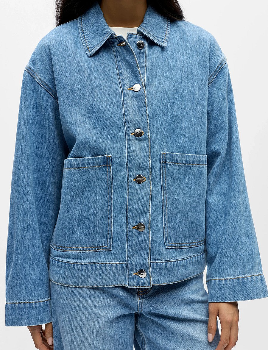 Object - OBJROSIE RE L/S OVERSHIRT NOOS - forårsjakker - light blue denim - 3
