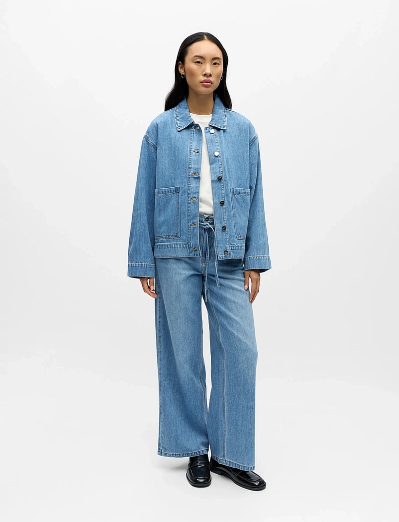 Object - OBJROSIE RE L/S OVERSHIRT NOOS - forårsjakker - light blue denim - 4