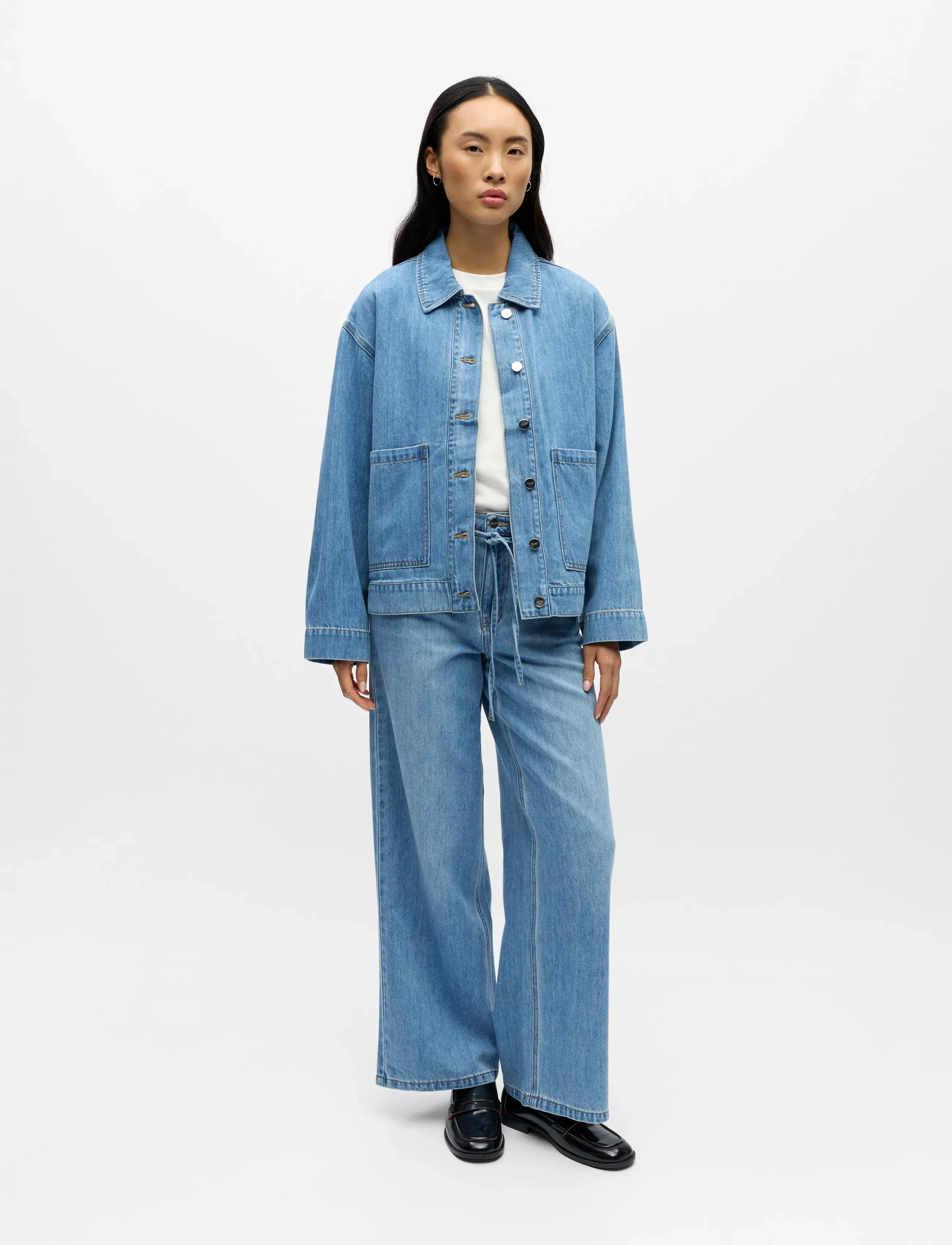 Object - OBJROSIE RE L/S OVERSHIRT NOOS - forårsjakker - light blue denim - 4