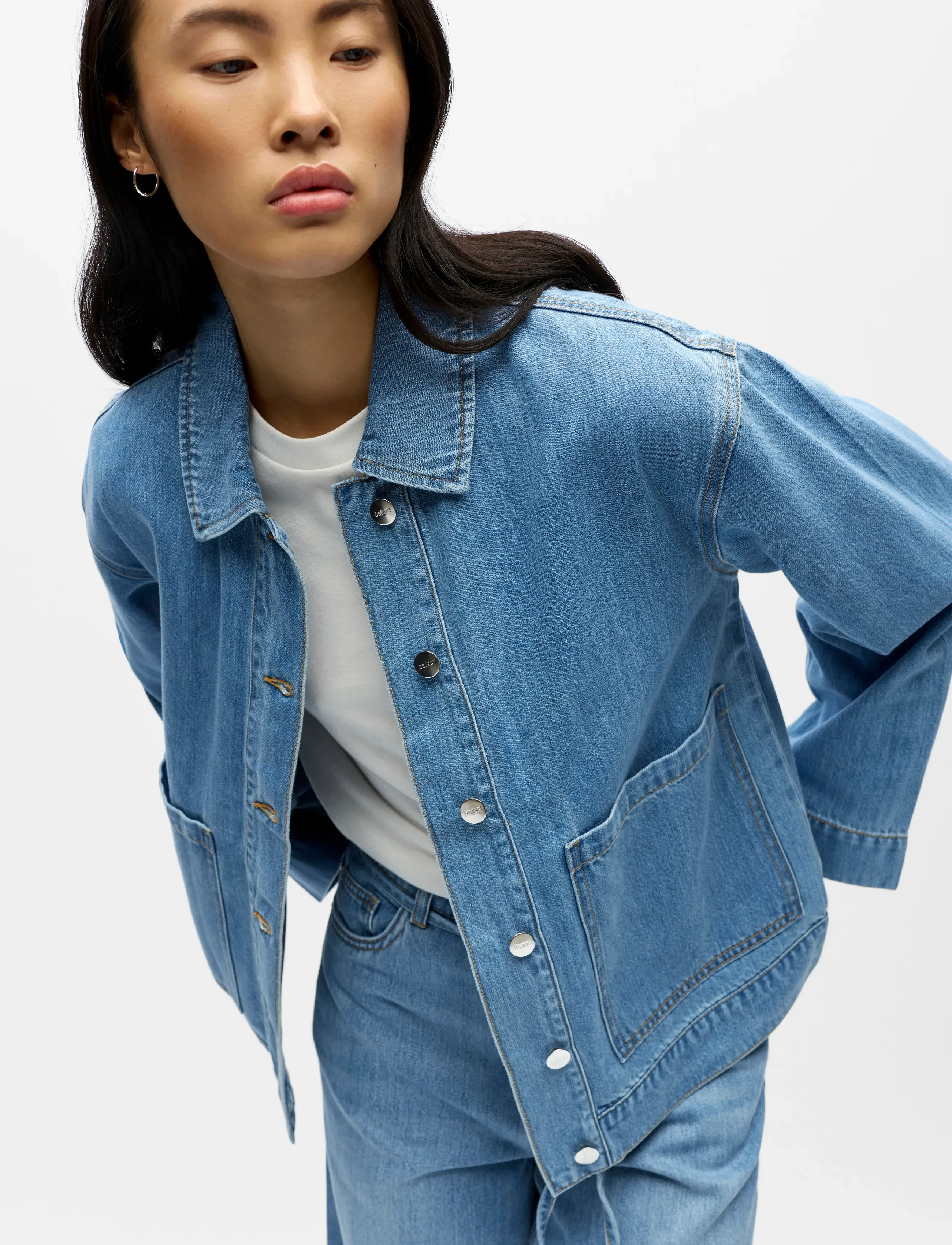 Object - OBJROSIE RE L/S OVERSHIRT NOOS - spijkerjassen - light blue denim - 5
