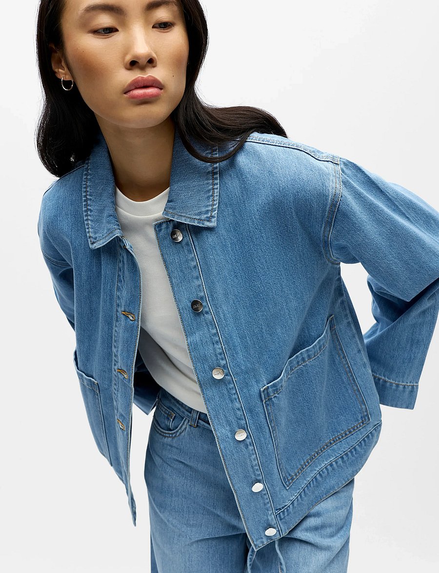 Object - OBJROSIE RE L/S OVERSHIRT NOOS - forårsjakker - light blue denim - 5