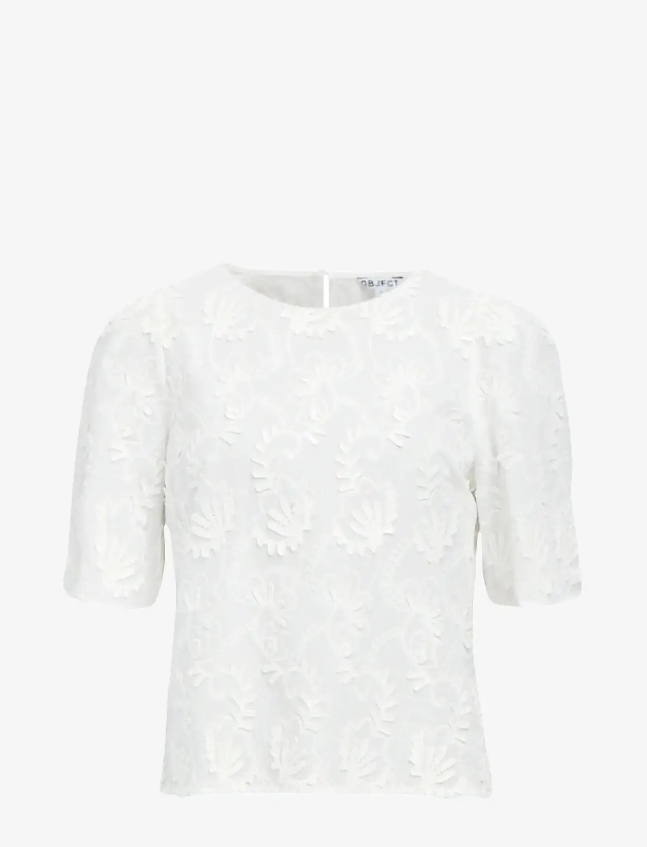 Object - OBJMYA 2/4 RE TOP NOOS - kurzämlige blusen - cloud dancer - 1