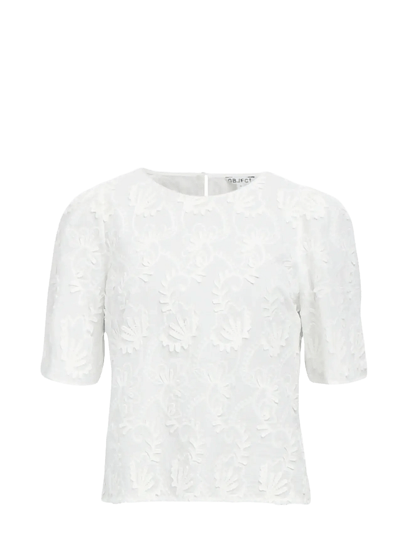 Object - OBJMYA 2/4 RE TOP NOOS - kurzämlige blusen - cloud dancer - 1