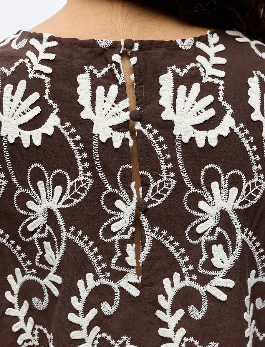 Object - OBJMYA 2/4 RE TOP NOOS - kurzärmelige blusen - seal brown - 3