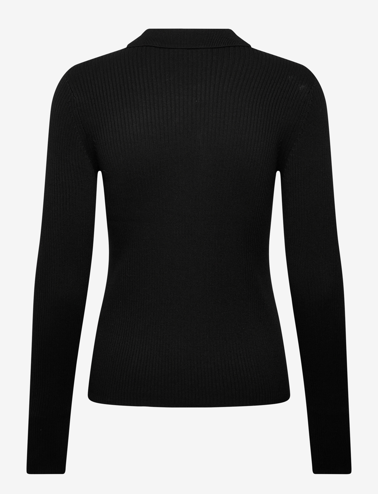 Object - OBJKELLY L/S SLI POLO KNIT PULLOVER NOOS - cardigans - black - 1