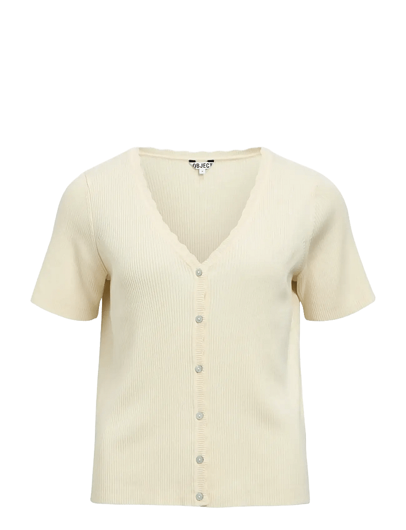 Object - OBJKELLY S/S RE V-NECK CARDIGAN NOOS - kardiganai - birch - 1