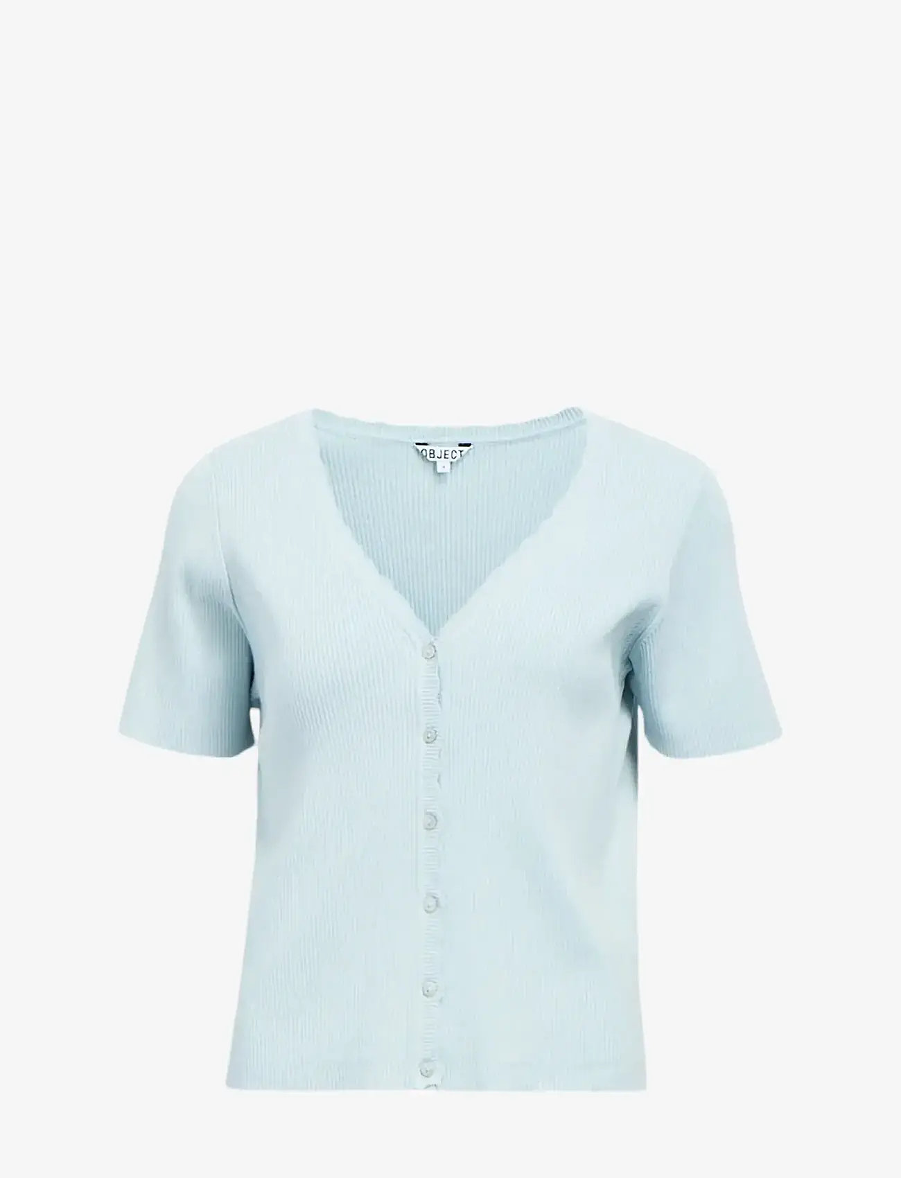 Object - OBJKELLY S/S RE V-NECK CARDIGAN NOOS - cardigans - winter sky - 1
