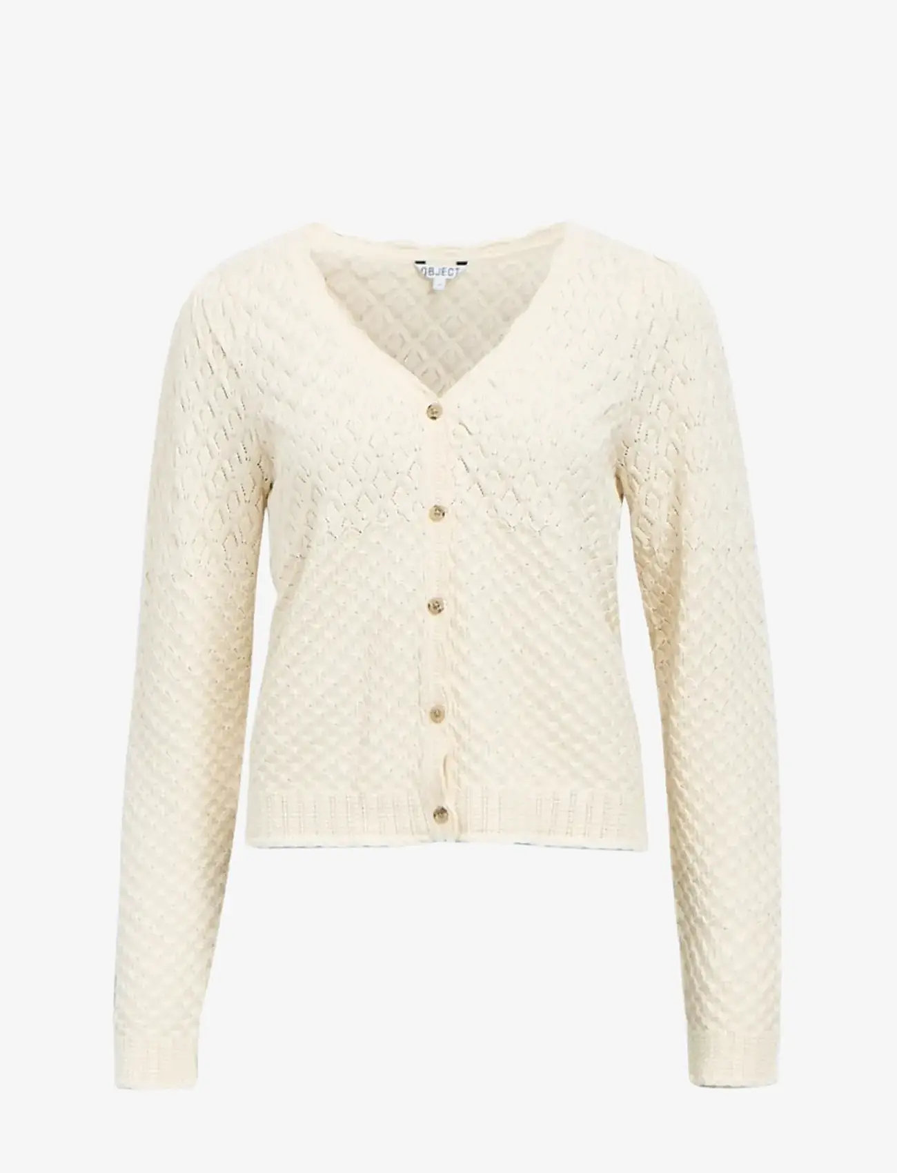 Object - OBJNOA L/S V-NECK KNIT CARDIGAN NOOS - cardigans - birch - 1