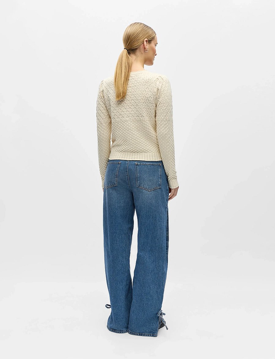 Object - OBJNOA L/S V-NECK KNIT CARDIGAN NOOS - strickjacken - birch - 2