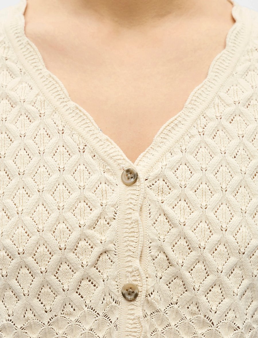Object - OBJNOA L/S V-NECK KNIT CARDIGAN NOOS - strickjacken - birch - 3