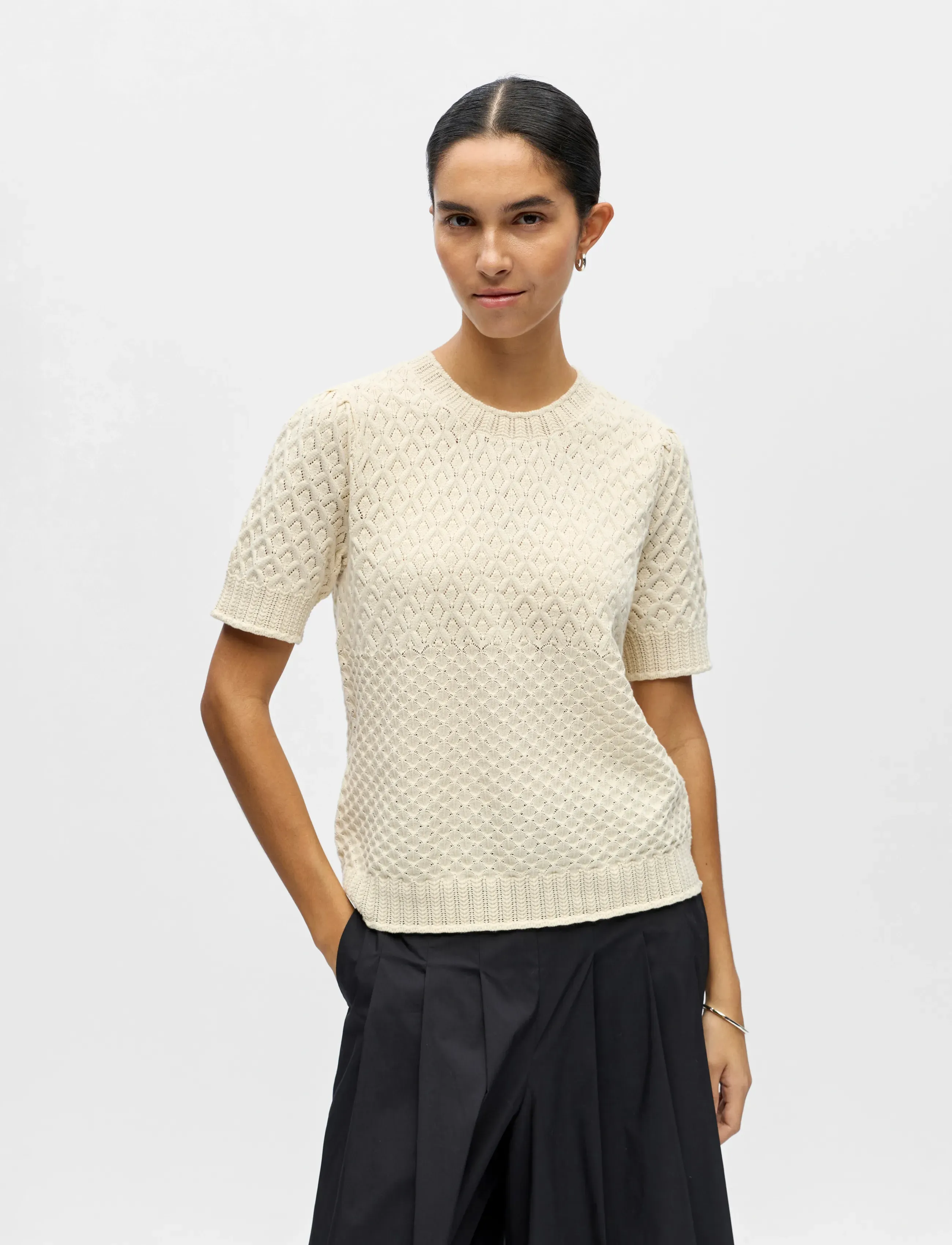 Objnoa S/S Re Knit Pullover Noos