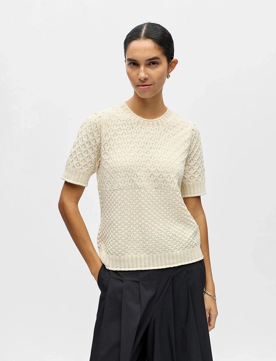 Object - OBJNOA S/S RE KNIT PULLOVER NOOS - jumpers - birch - 0