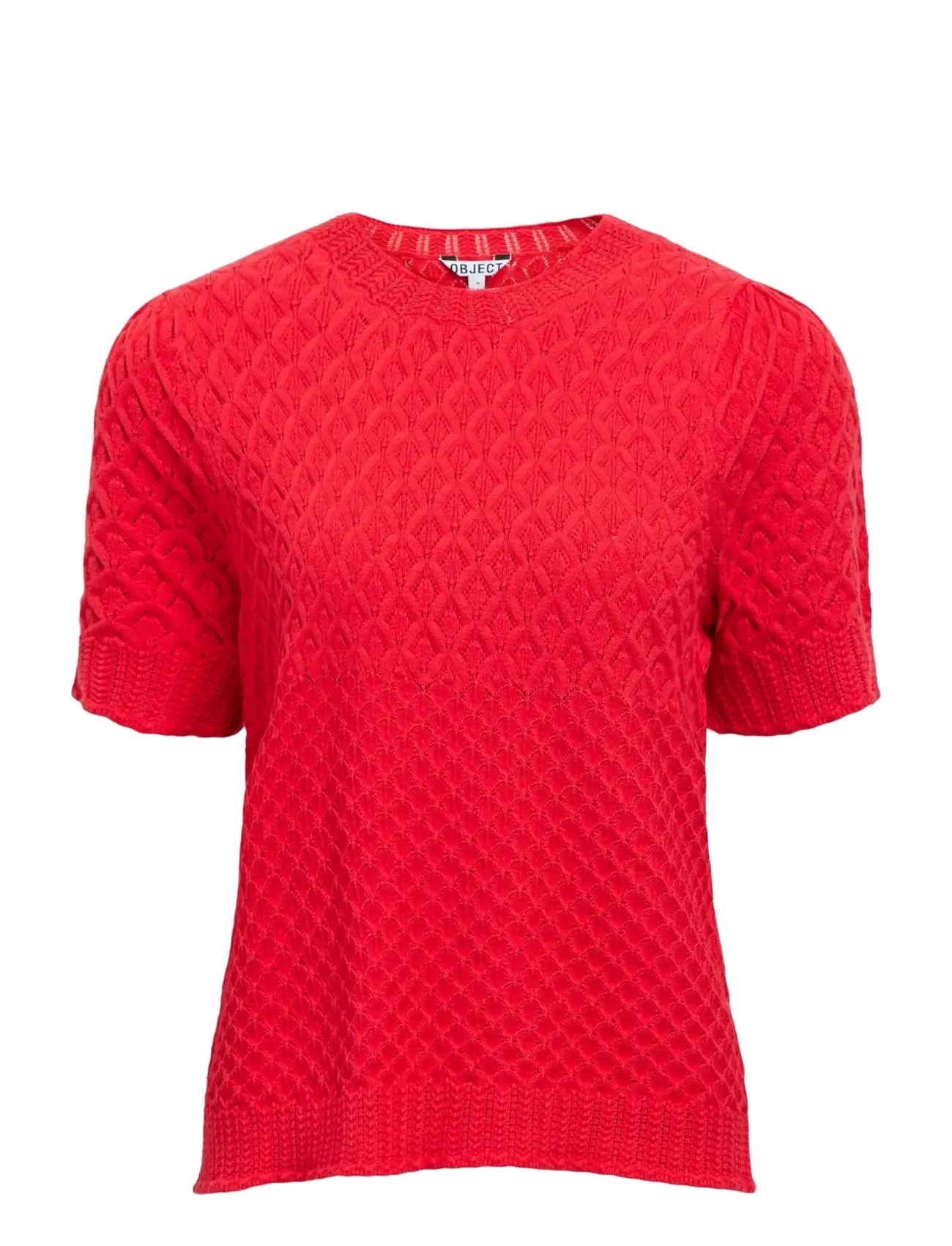 Object OBJNOA S/S RE KNIT PULLOVER NOOS - Kleding - POINSETTIA / red