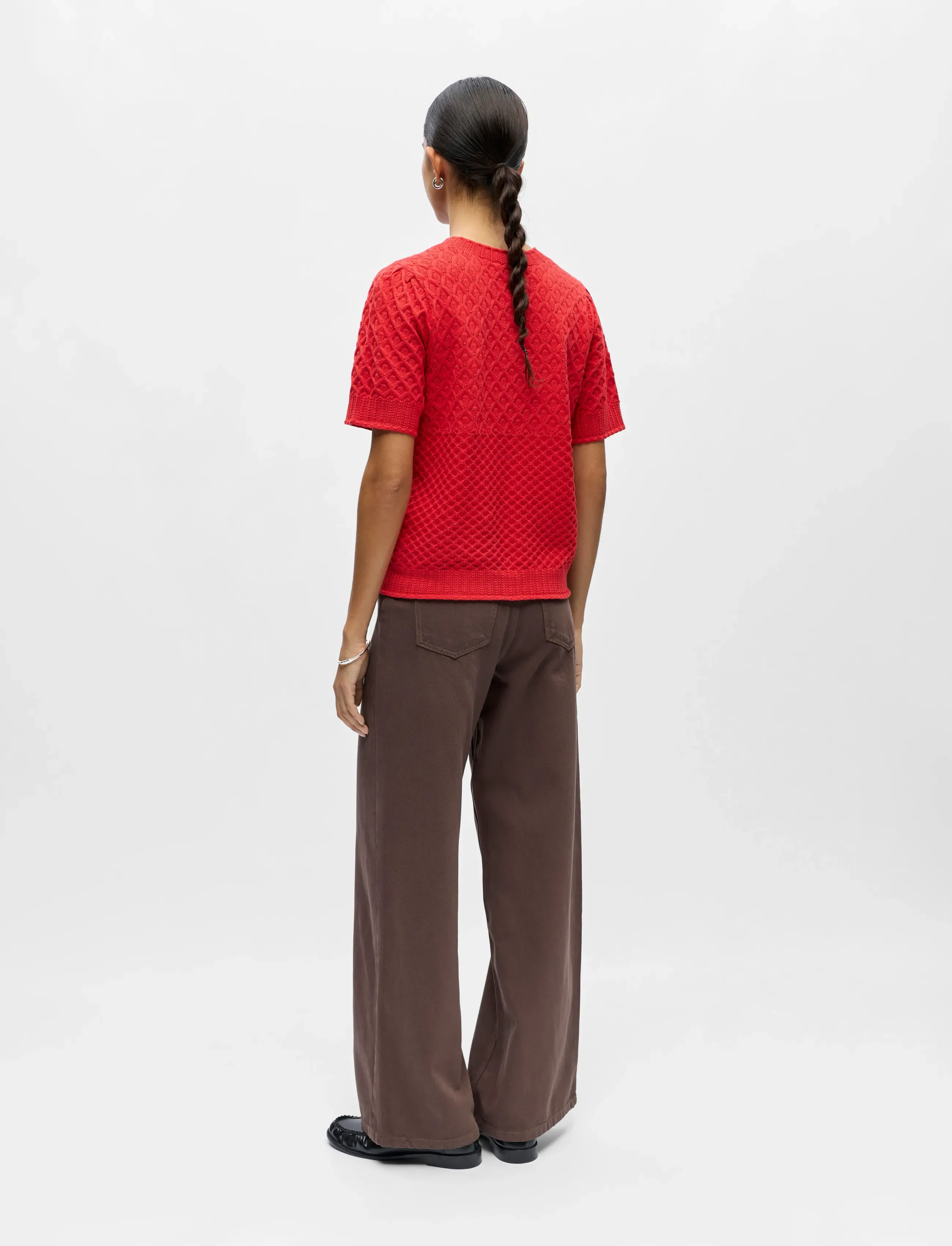 Object - OBJNOA S/S RE KNIT PULLOVER NOOS - striktrøjer - poinsettia - 2