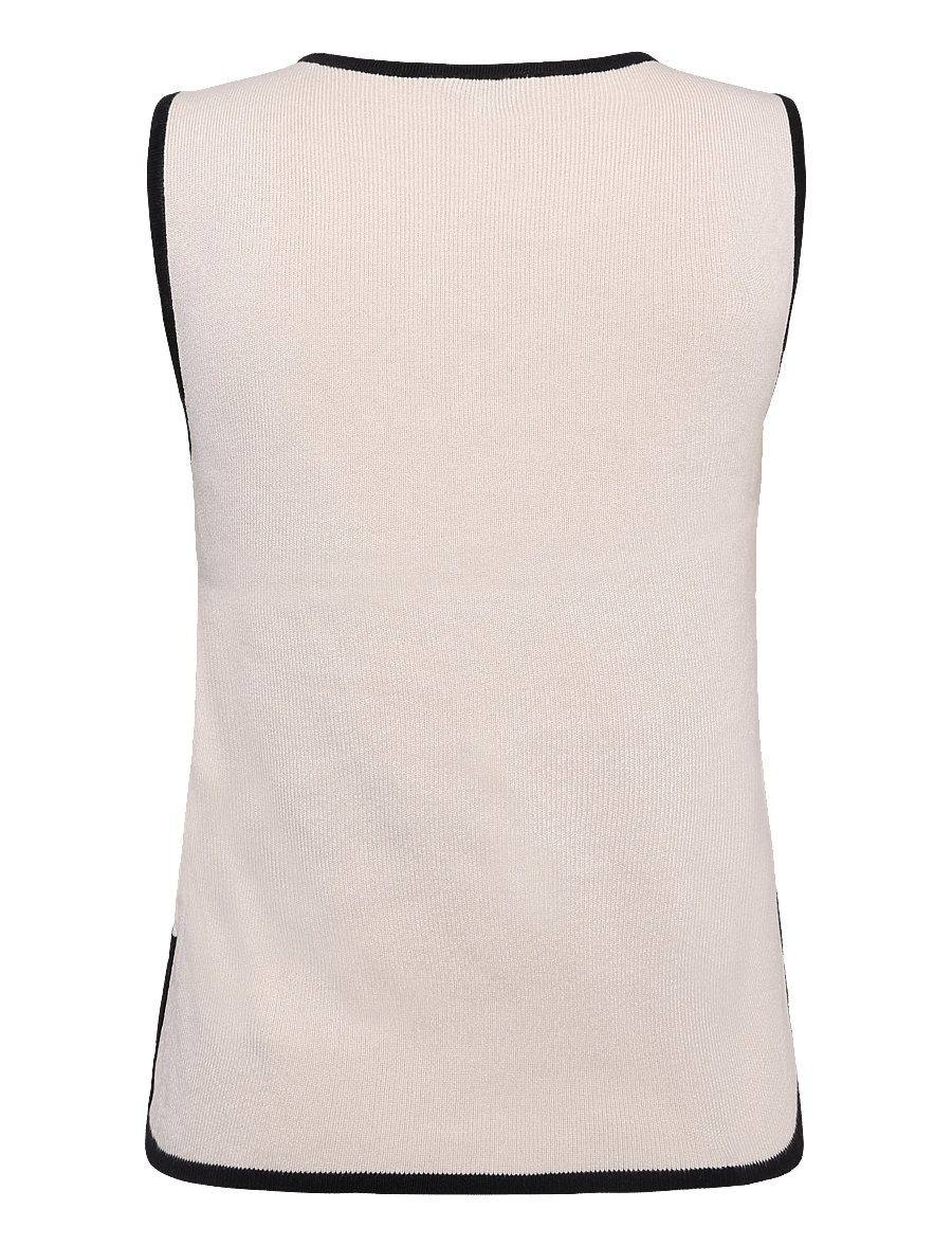 Object - OBJVIVA S/L RE V-NECK KNIT TOP NOOS - kootud vestid - birch - 2