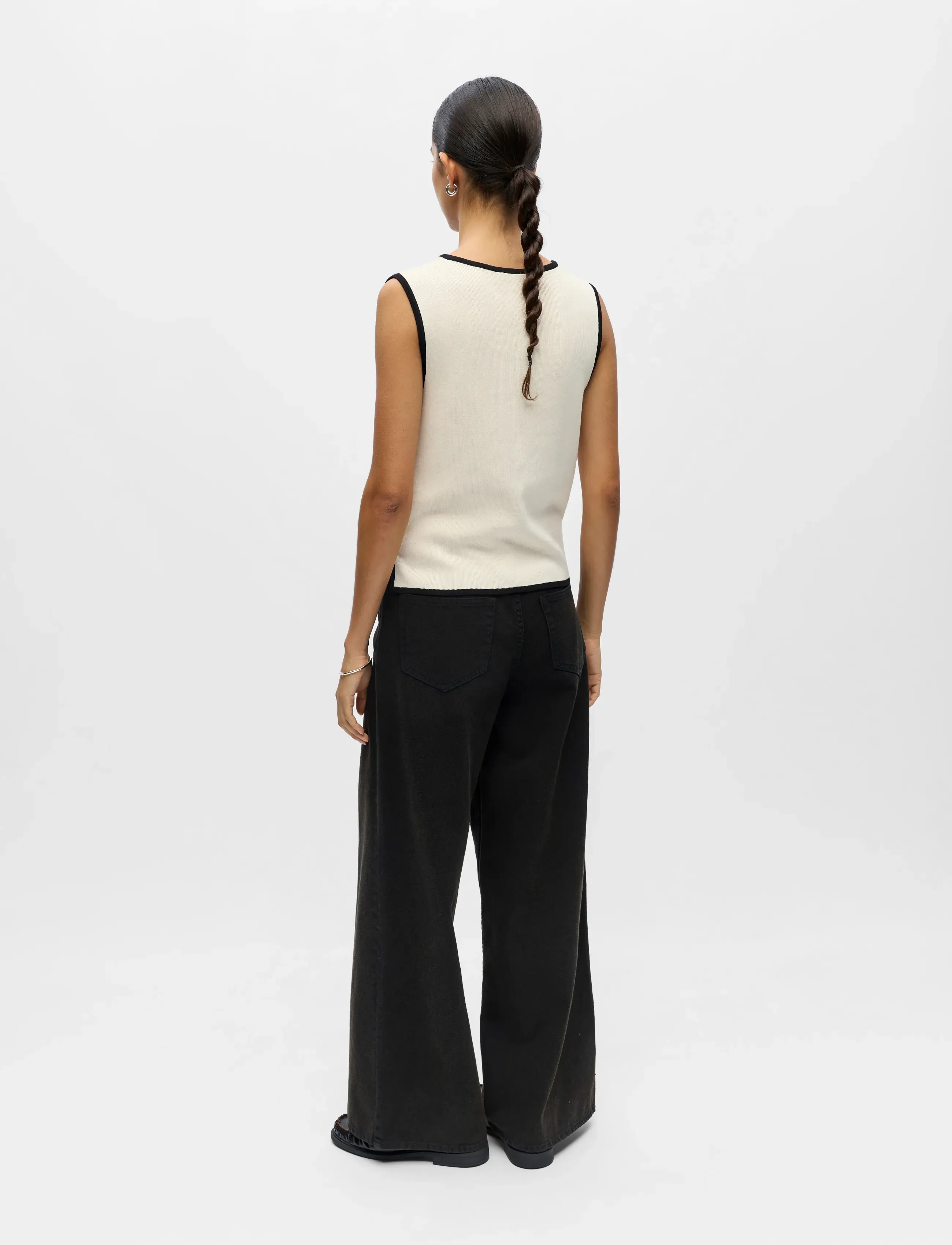 Object - OBJVIVA S/L RE V-NECK KNIT TOP NOOS - knitted vests - birch - 5