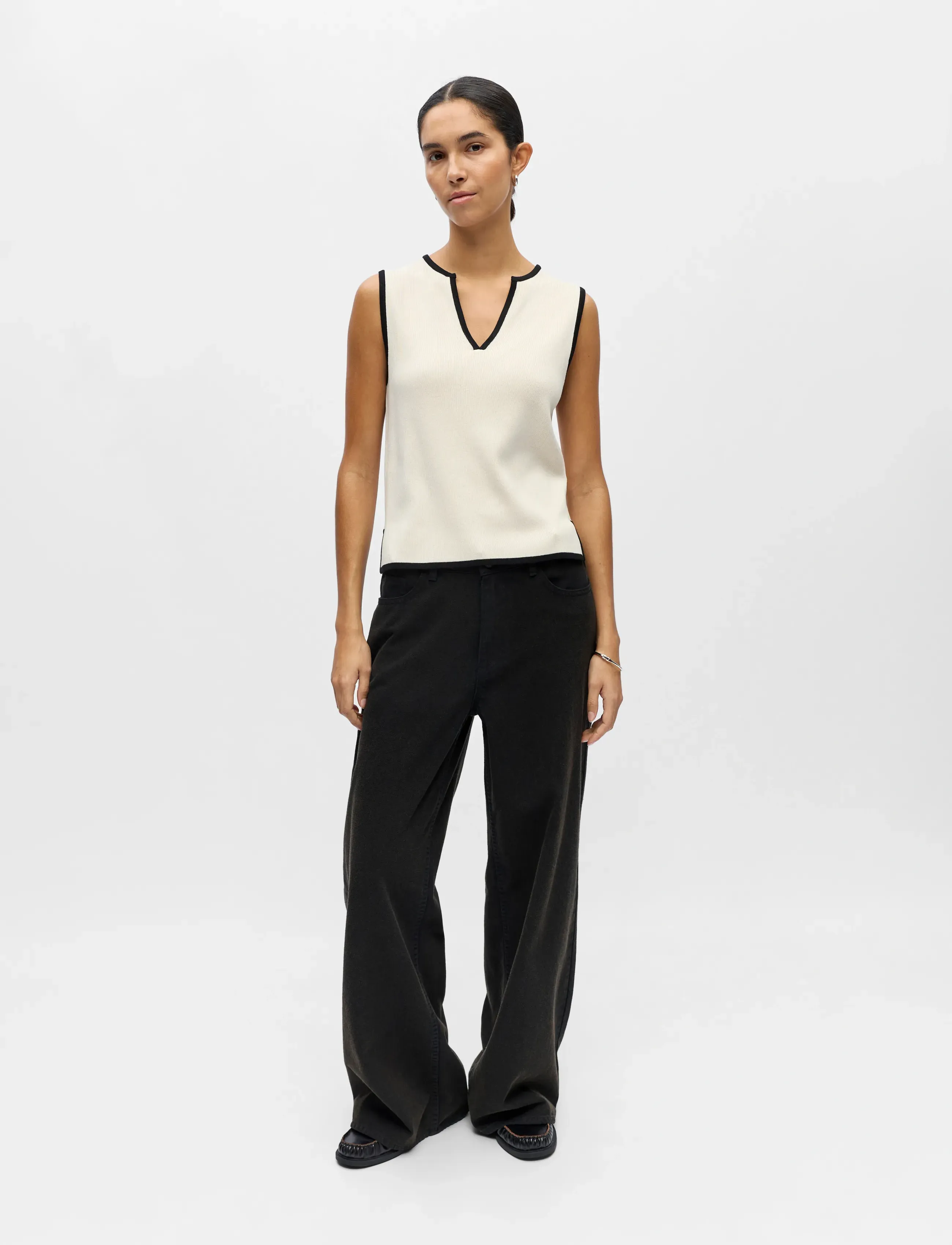 OBJECT Objviva S/L Re V-Neck Knit Top Noos toppar dam – bild 3
