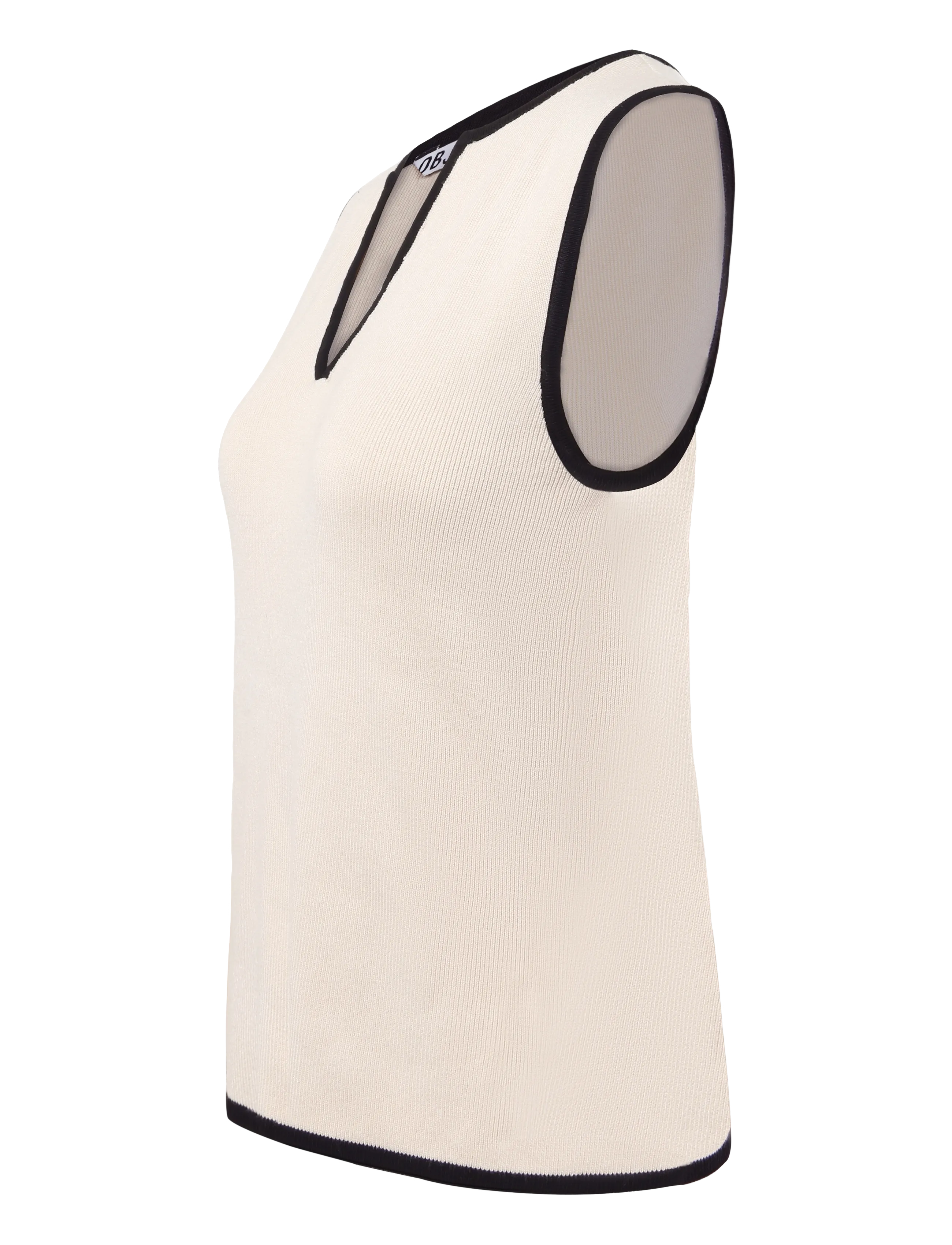 Object - OBJVIVA S/L RE V-NECK KNIT TOP NOOS - knitted vests - birch - 3