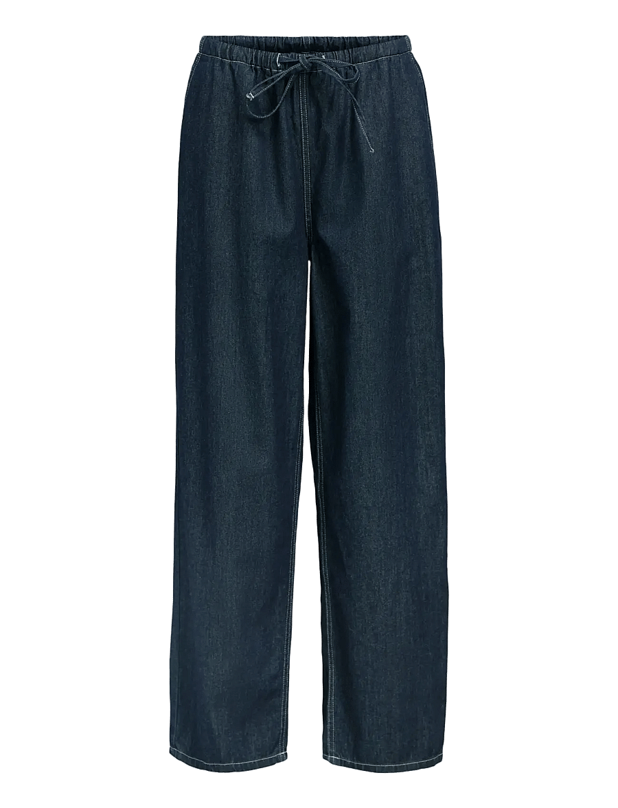 Object - OBJGINA MW BARREL PANT NOOS - szerokie dżinsy - dark blue denim - 1