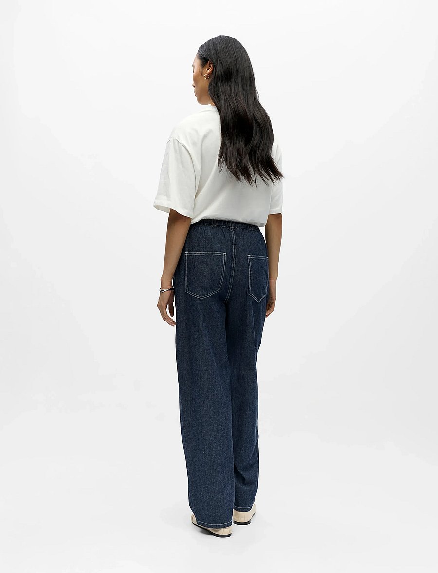 Object - OBJGINA MW BARREL PANT NOOS - szerokie dżinsy - dark blue denim - 2