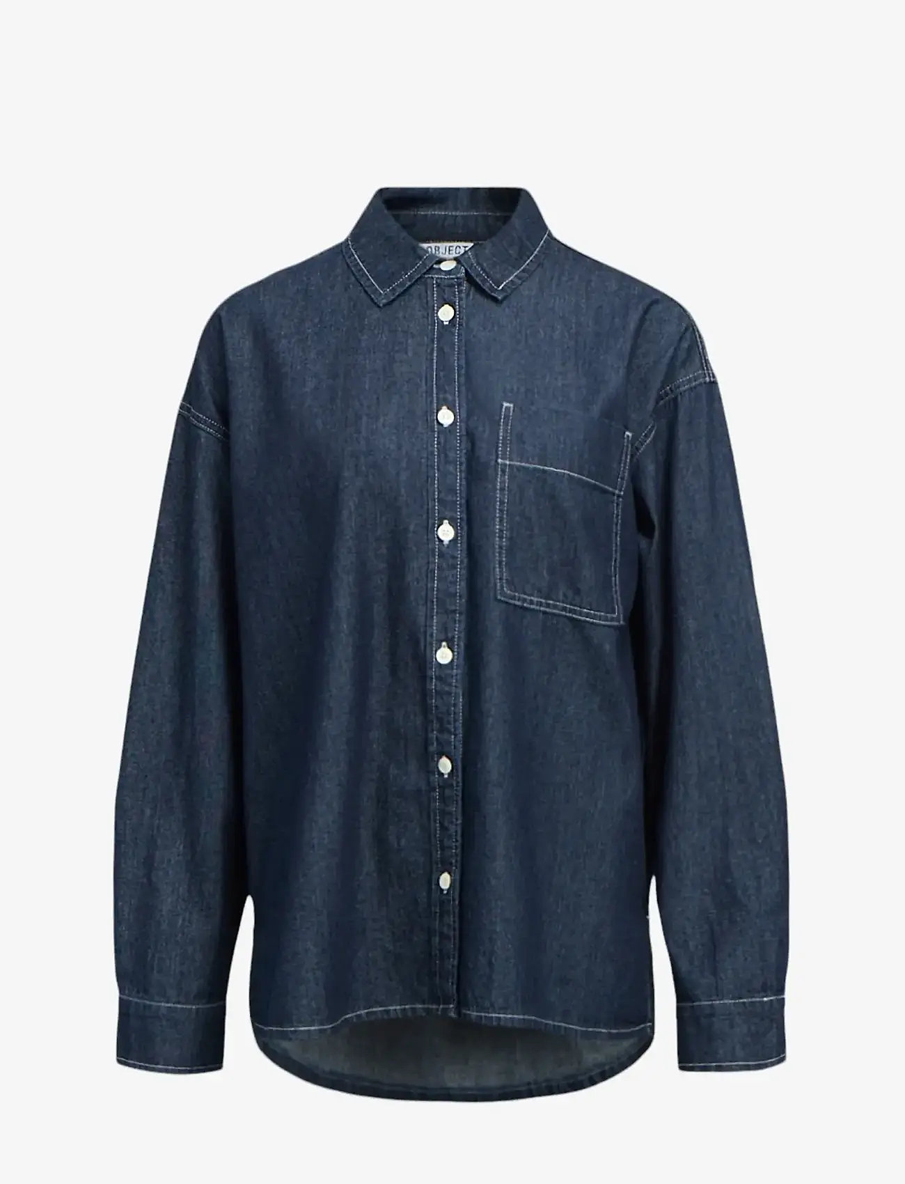 Object - OBJGINA L/S LO DENIM SHIRT NOOS - denim shirts - dark blue denim - 1