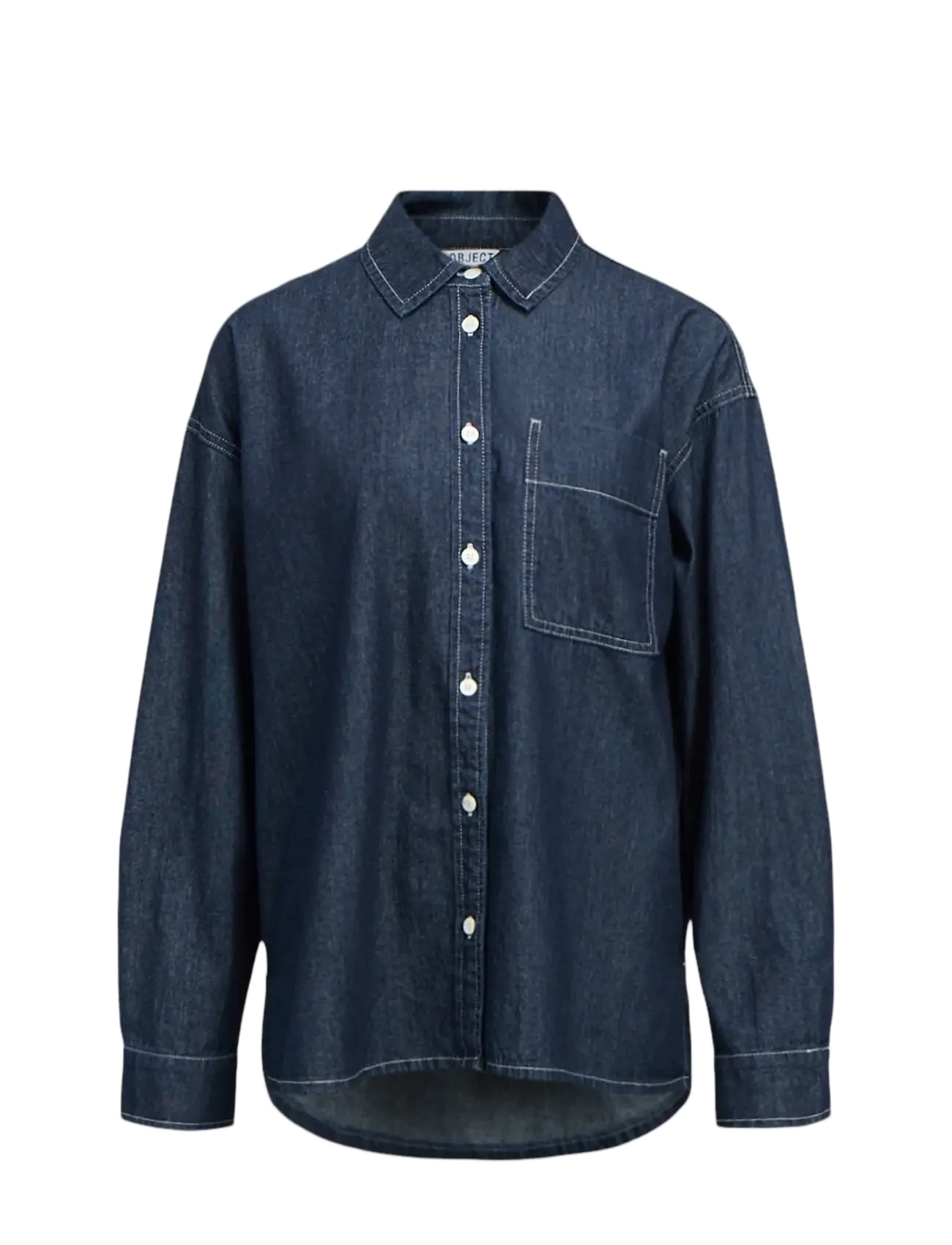 Object OBJGINA L/S LO DENIM SHIRT NOOS - Riided - DARK BLUE DENIM / blue