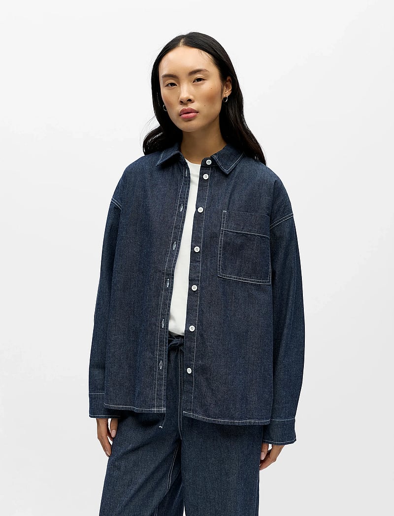 Object - OBJGINA L/S LO DENIM SHIRT NOOS - denim shirts - dark blue denim - 0
