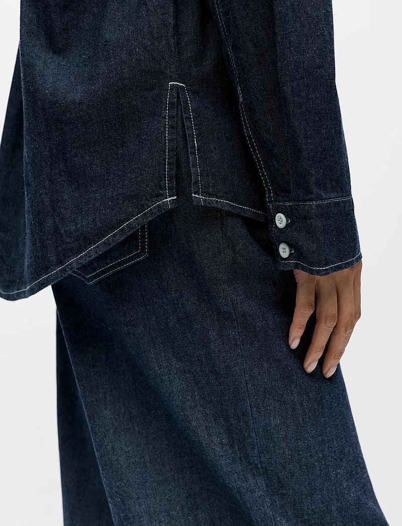 Object - OBJGINA L/S LO DENIM SHIRT NOOS - denim shirts - dark blue denim - 3