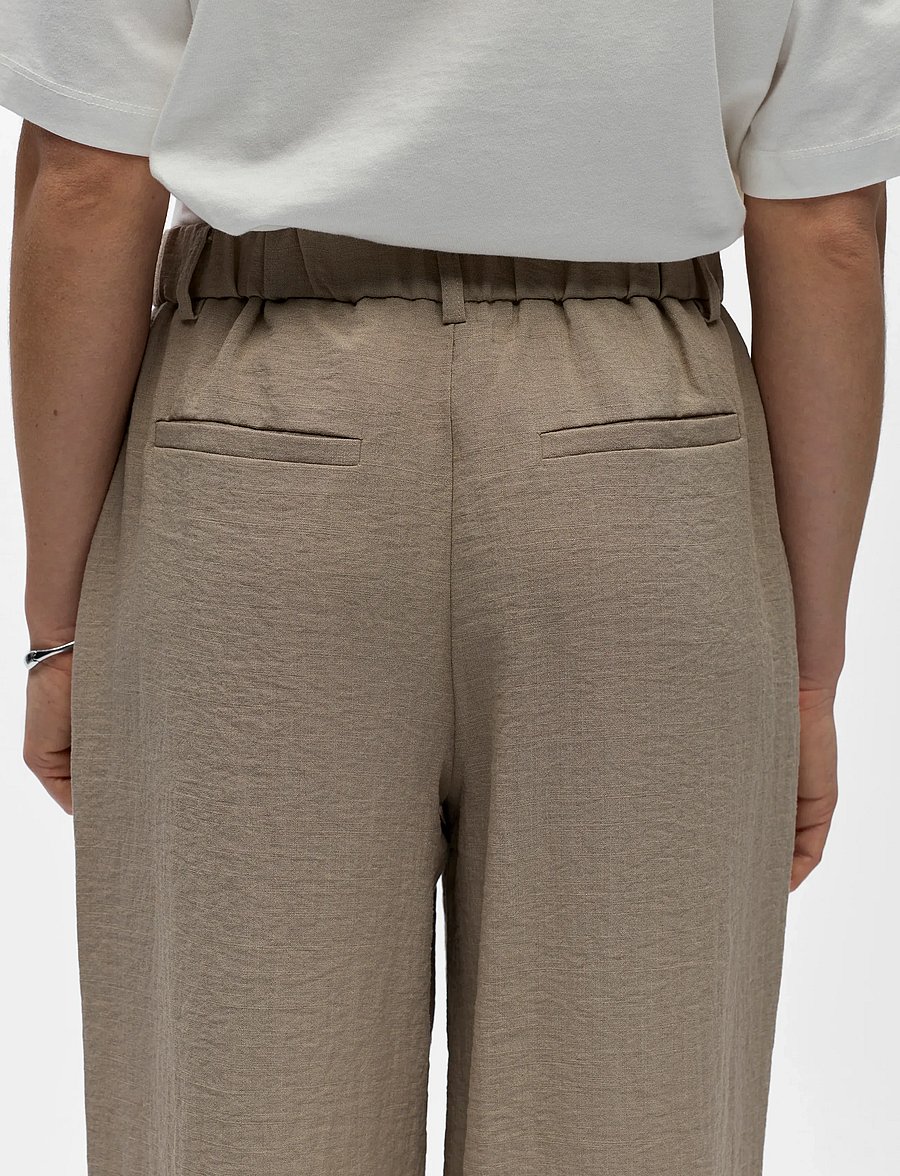 Object - OBJRINI MW LO WIDE PANT NOOS - hosen mit weitem bein - desert taupe - 4