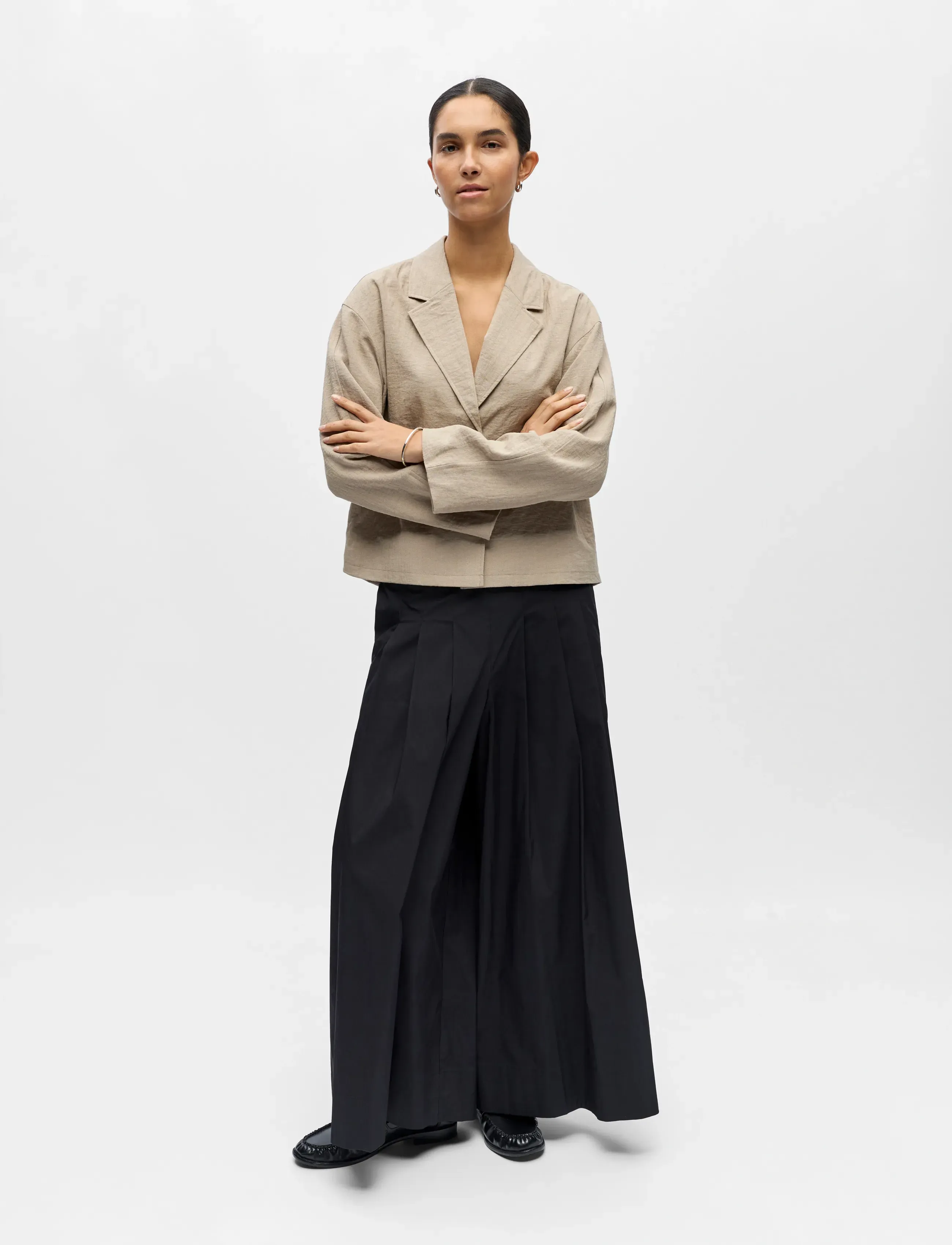 Object Objrini Lo Blazer Noos, 38, Blazer, Beige - Cropped Frauen