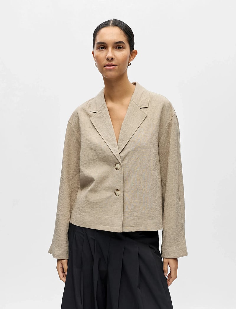Object - OBJRINI LO BLAZER NOOS - lühikesed jakid - desert taupe - 3