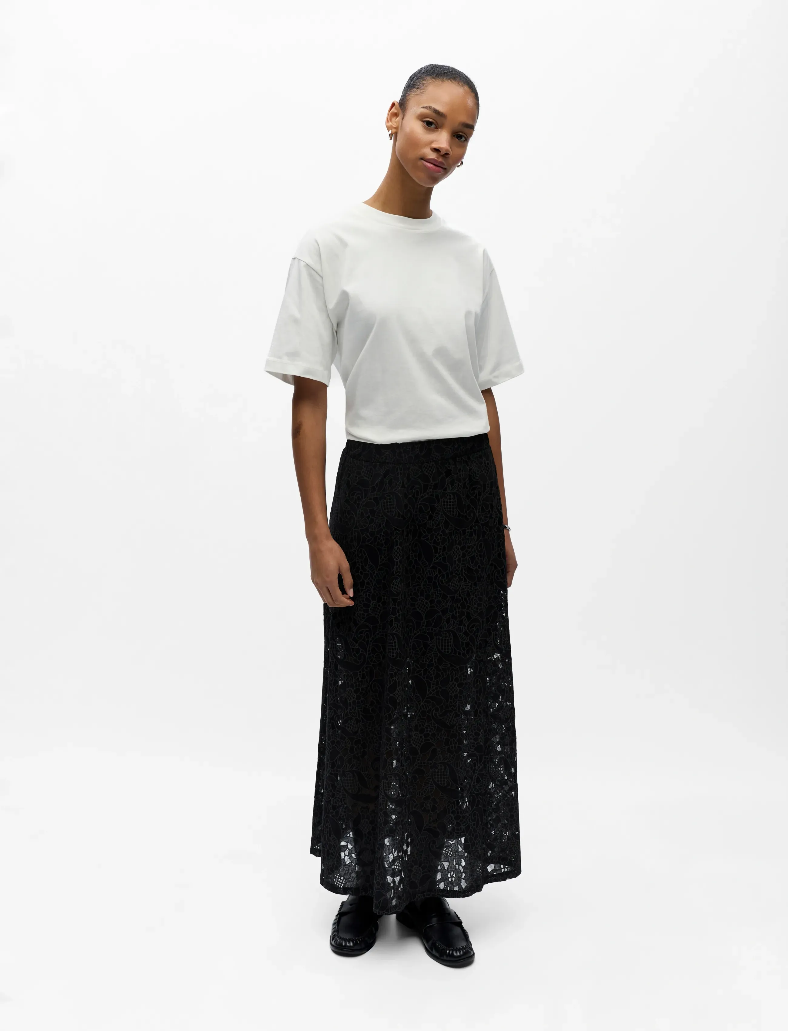 Object - OBJBIANCA MW LO LONG SKIRT NOOS - maxi röcke - black - 3