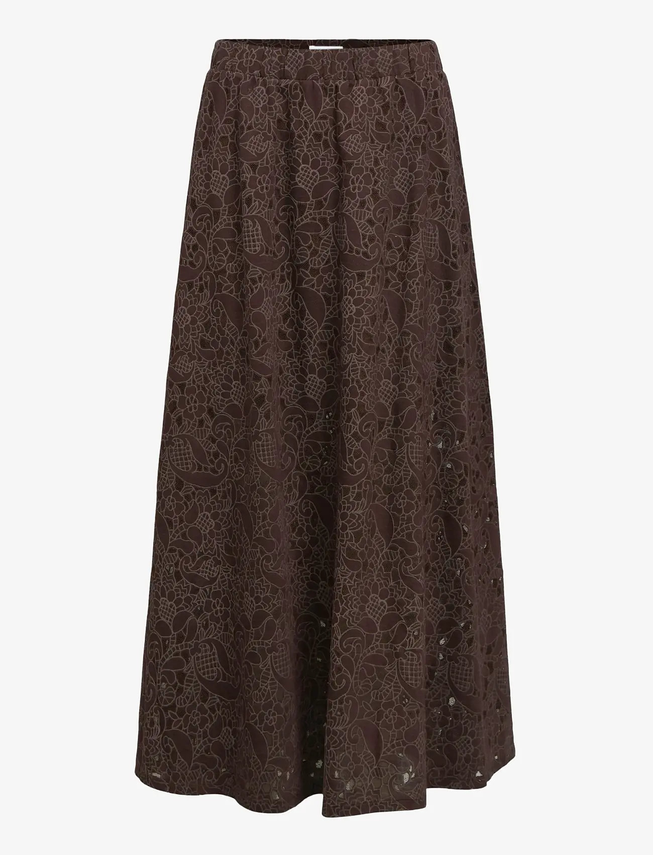 Object - OBJBIANCA MW LO LONG SKIRT NOOS - maxi nederdele - seal brown - 1