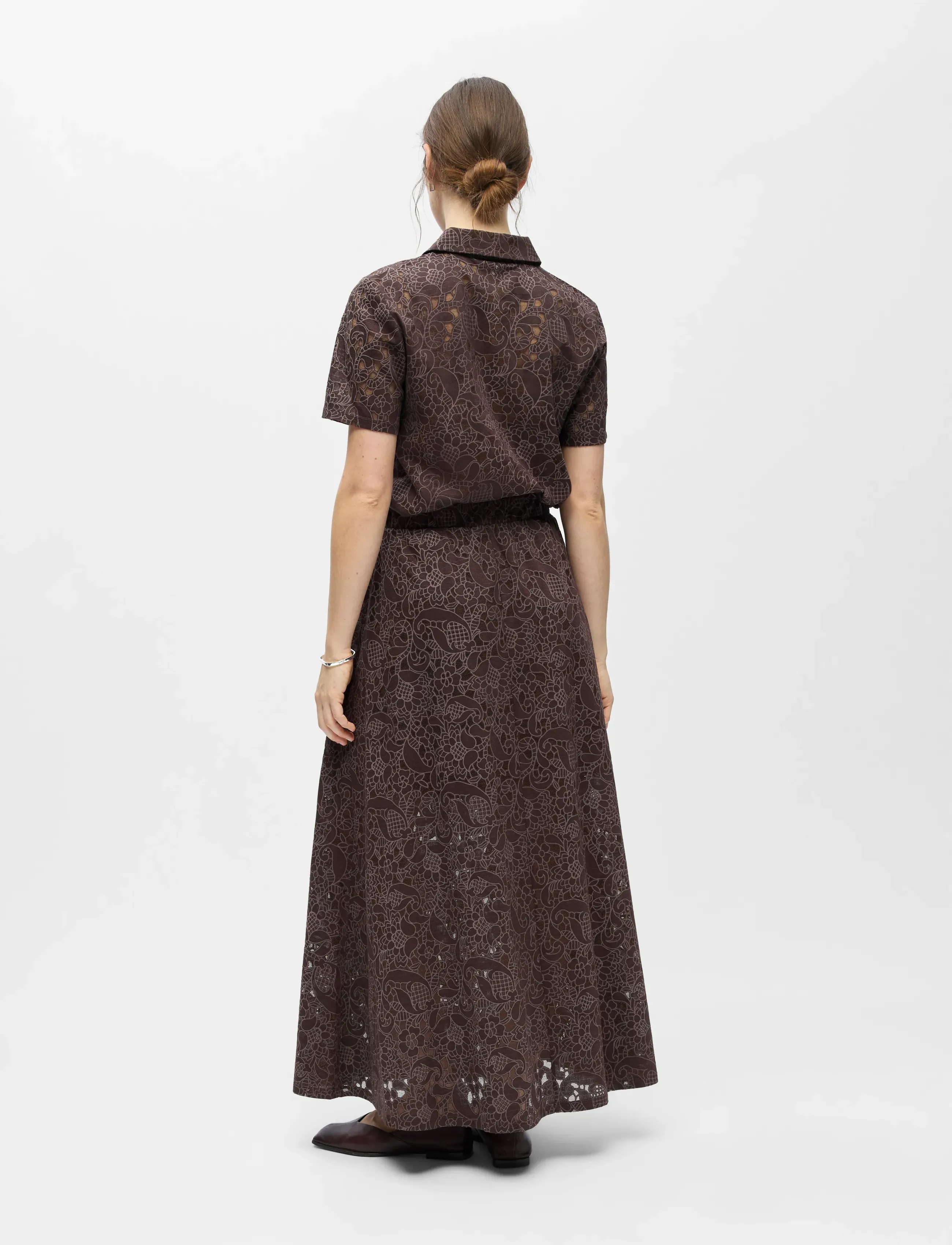 Object - OBJBIANCA MW LO LONG SKIRT NOOS - maxikjolar - seal brown - 2