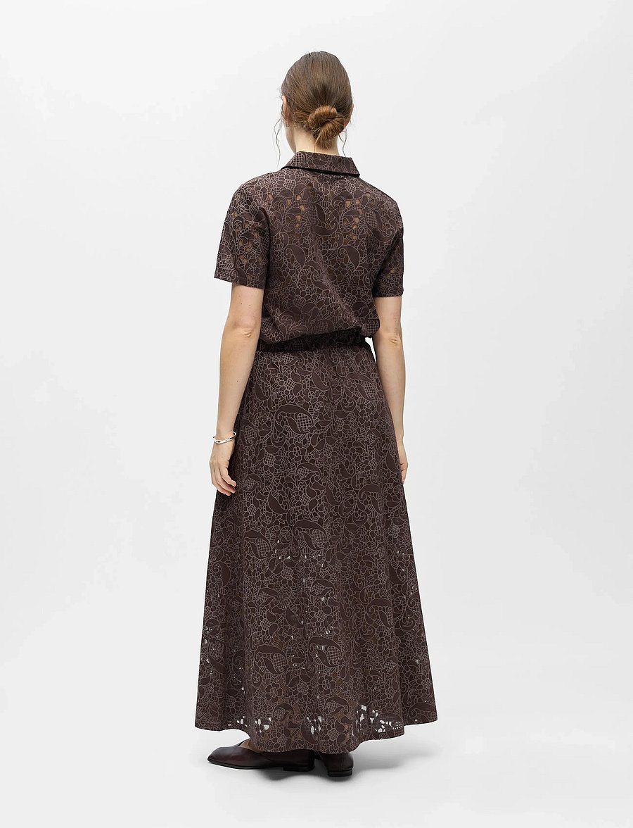 Object - OBJBIANCA MW LO LONG SKIRT NOOS - maxikjolar - seal brown - 2