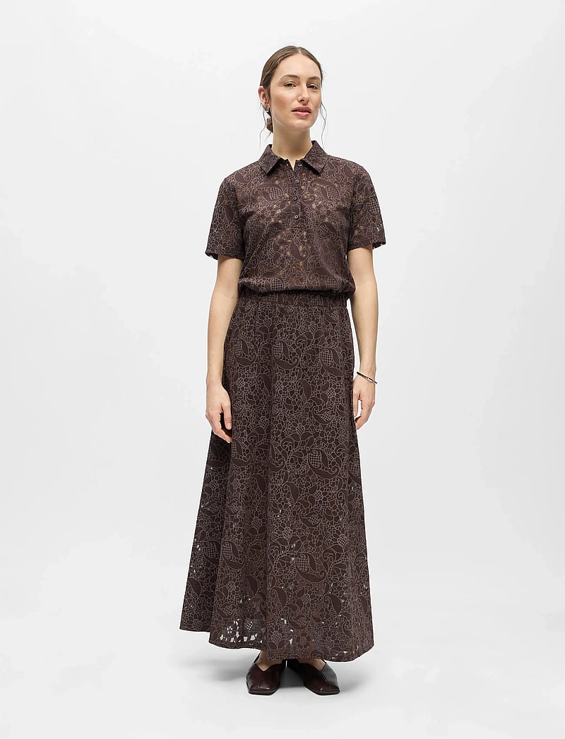 Object - OBJBIANCA MW LO LONG SKIRT NOOS - maksiseelikud - seal brown - 4