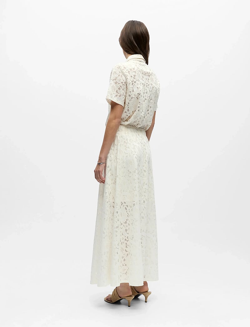 Object - OBJBIANCA MW LO LONG SKIRT NOOS - maxi nederdele - white sand - 2