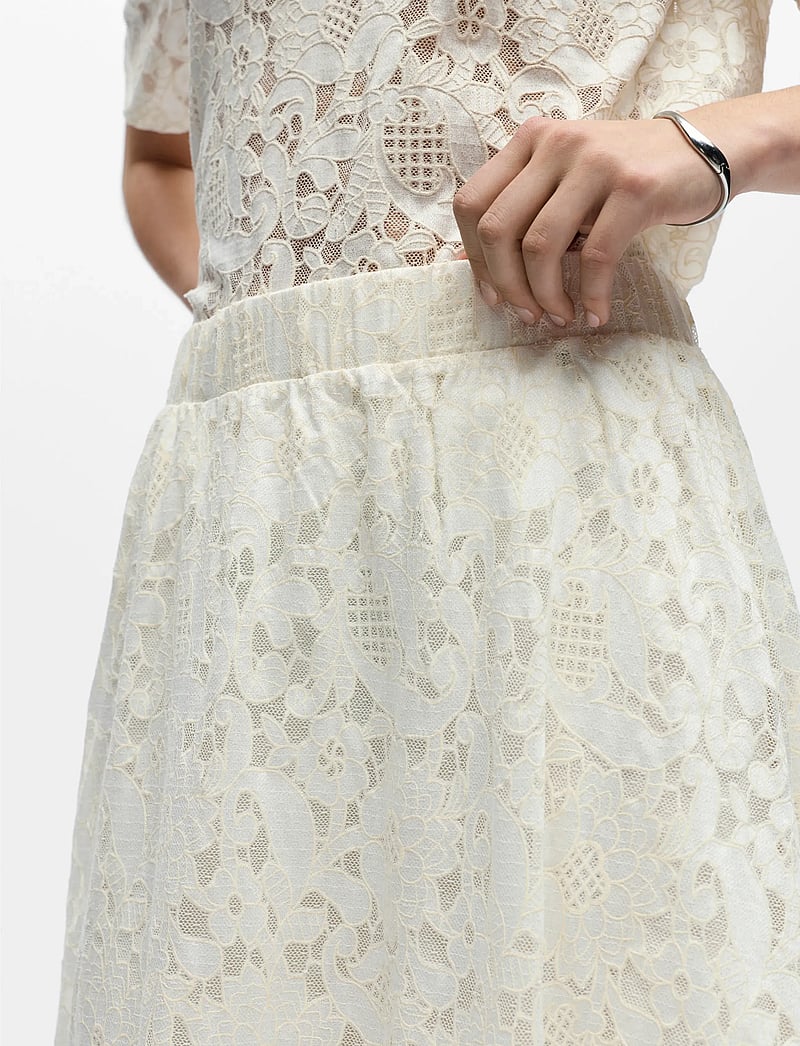 Object - OBJBIANCA MW LO LONG SKIRT NOOS - maxi nederdele - white sand - 4