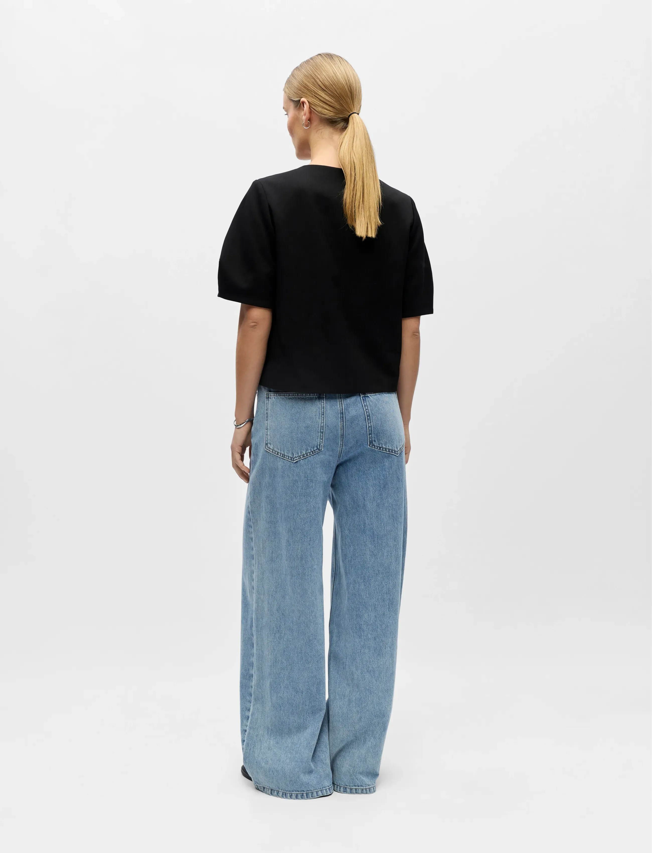 Object - OBJLISA S/S RE TOP NOOS - t-paidat - black - 2