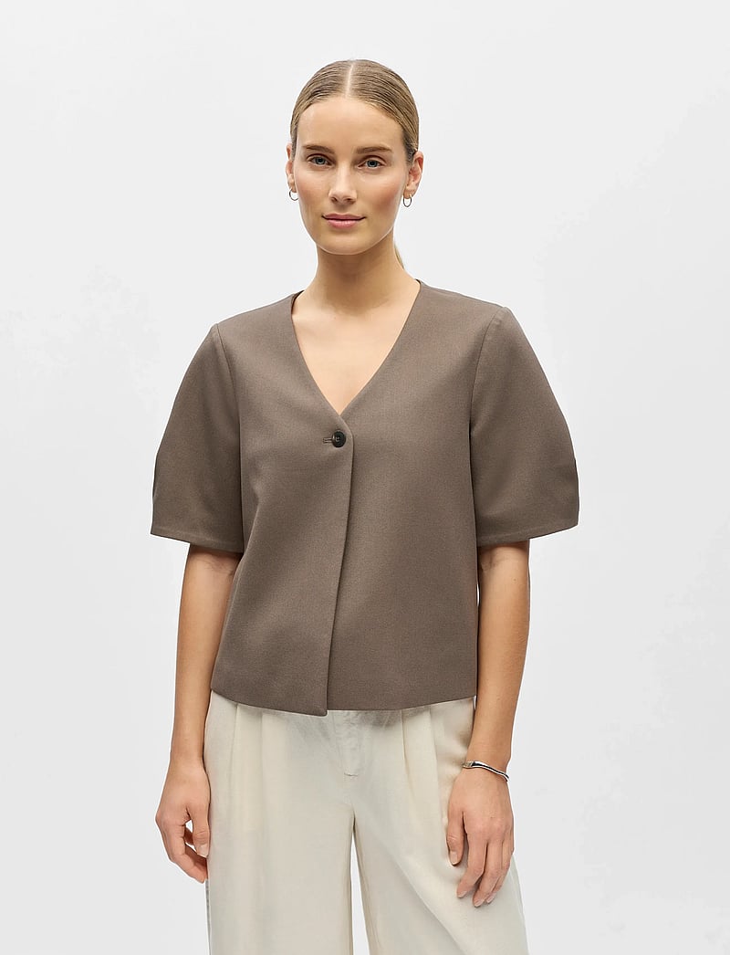 Object - OBJLISA S/S RE TOP NOOS - t-shirts - morel - 4