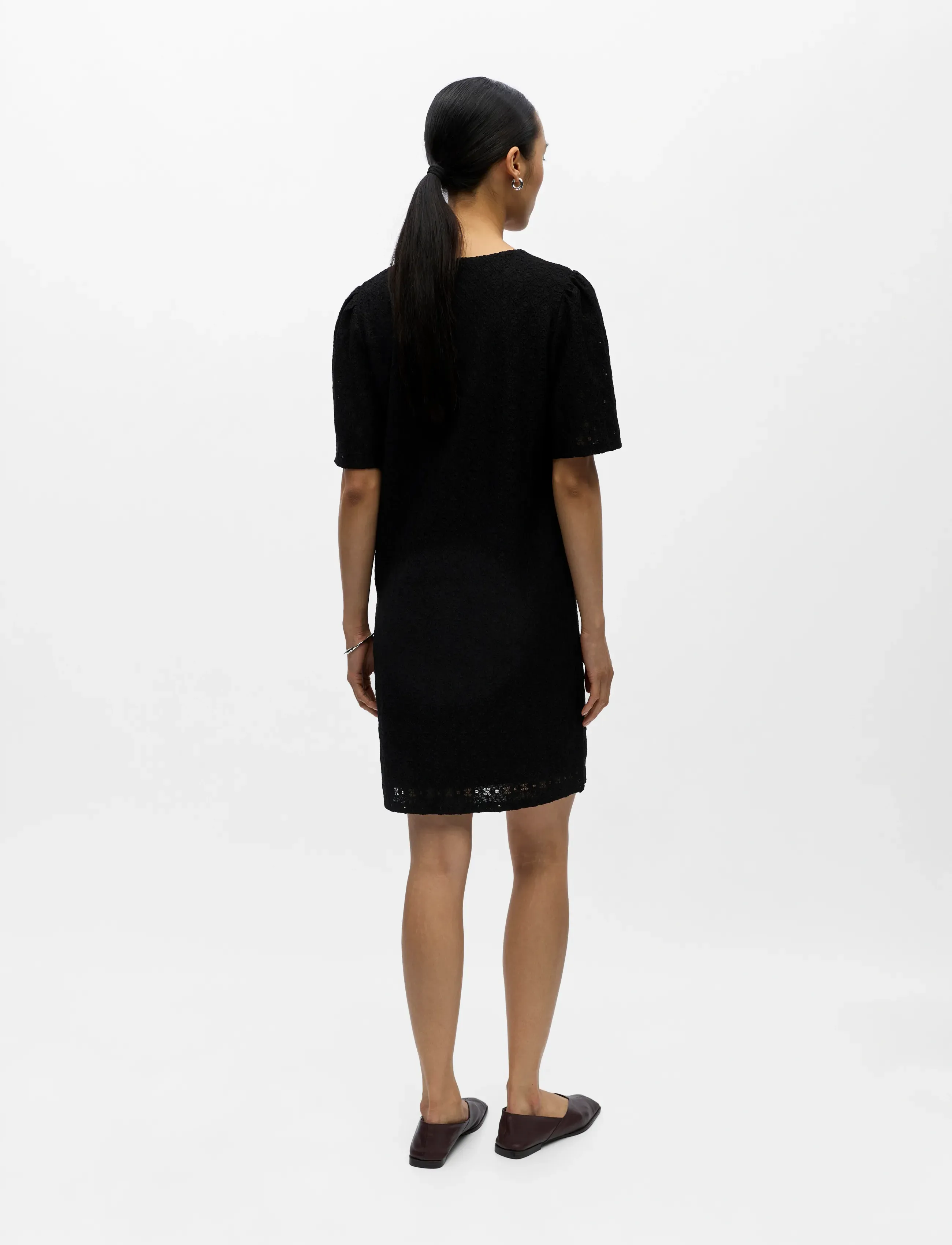 Object - OBJLAILA 2/4 RE V-NECK DRESS NOOS - skjortekjoler - black - 2