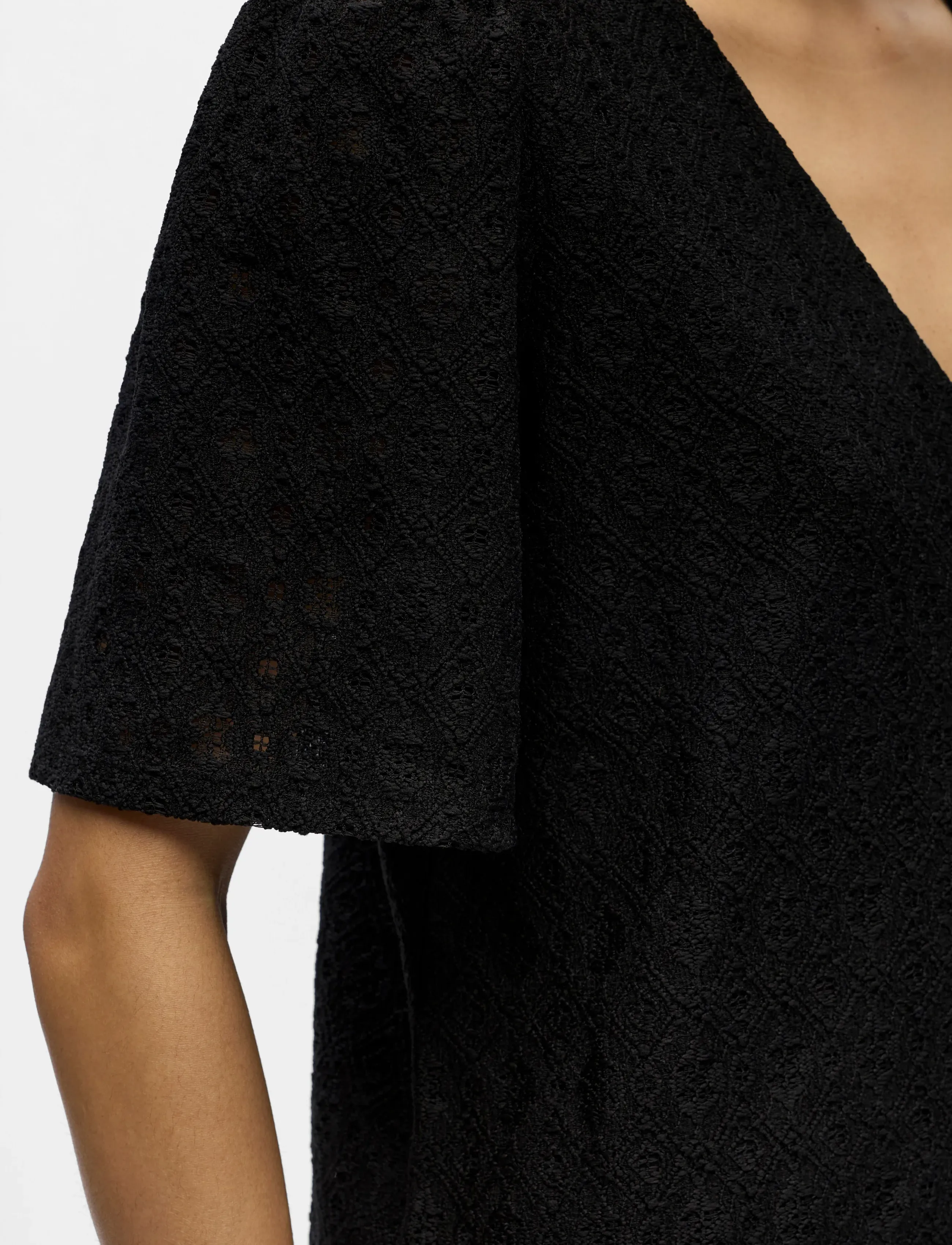 Object - OBJLAILA 2/4 RE V-NECK DRESS NOOS - skjortekjoler - black - 3
