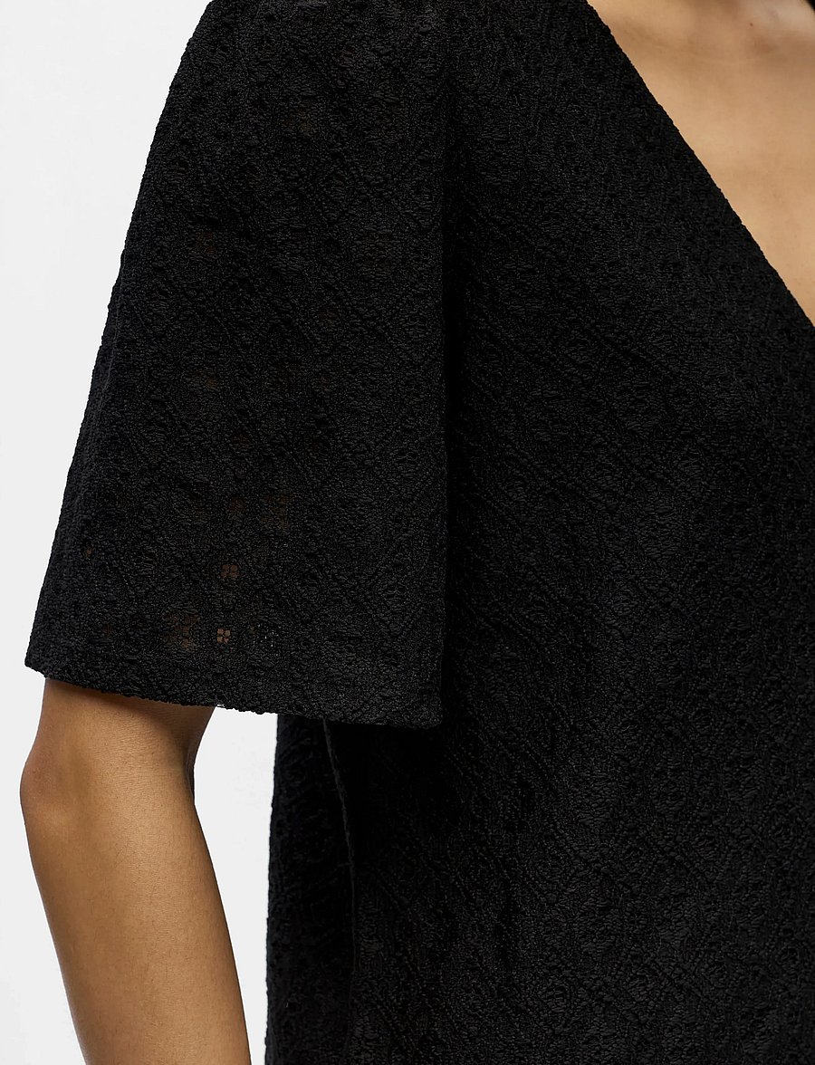 Object - OBJLAILA 2/4 RE V-NECK DRESS NOOS - skjortekjoler - black - 3