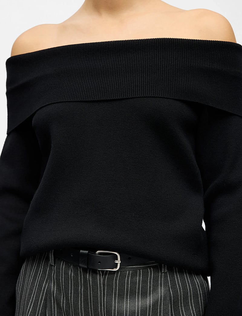 Object - OBJREYNARD L/S RE OFF SHOULDER KNIT DIV - pullover - black - 4