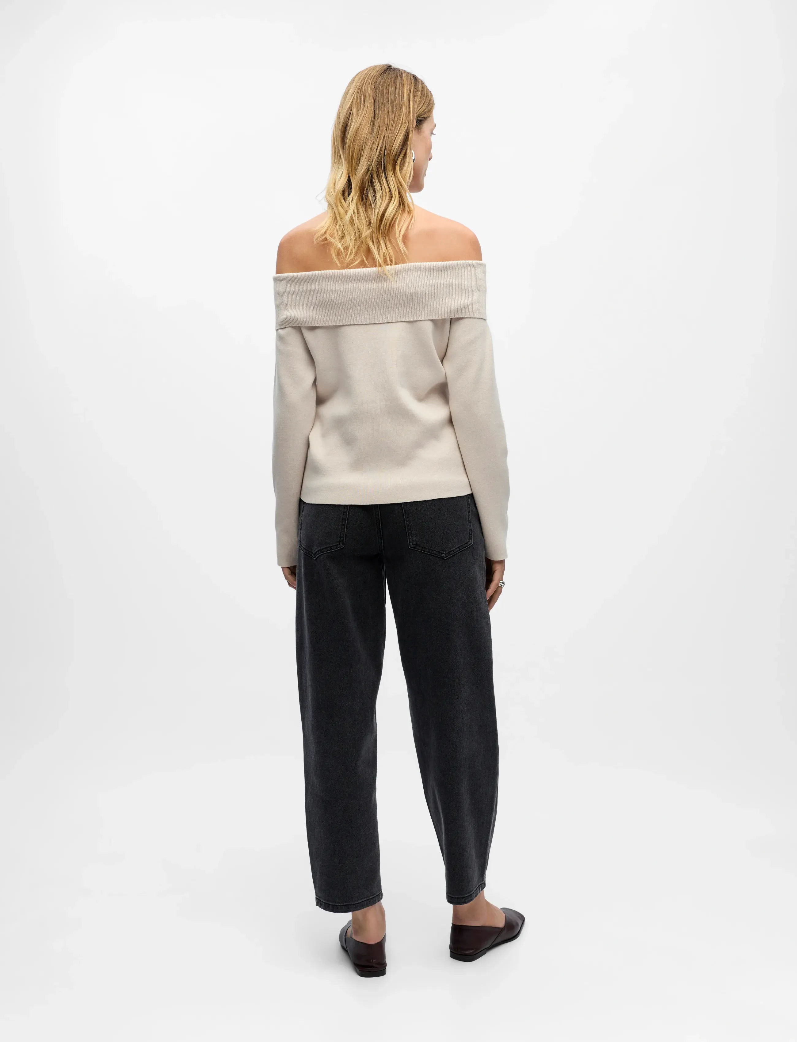 Object - OBJREYNARD L/S RE OFF SHOULDER KNIT DIV - pullover - silver gray - 2