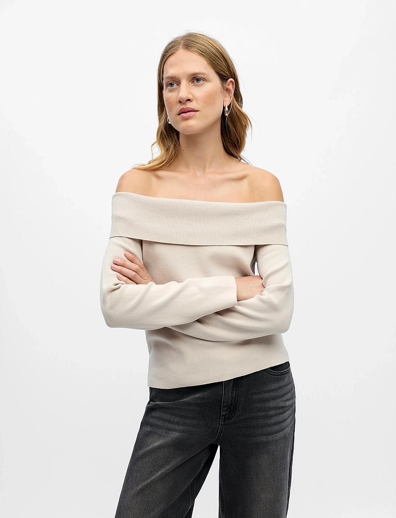 Object - OBJREYNARD L/S RE OFF SHOULDER KNIT DIV - pullover - silver gray - 3
