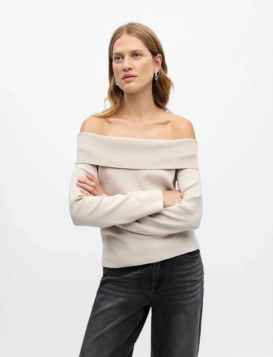 Object - OBJREYNARD L/S RE OFF SHOULDER KNIT DIV - pullover - silver gray - 3