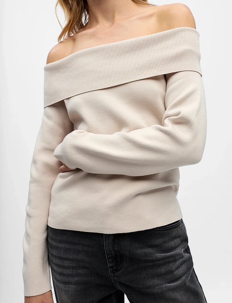 Object - OBJREYNARD L/S RE OFF SHOULDER KNIT DIV - pullover - silver gray - 4