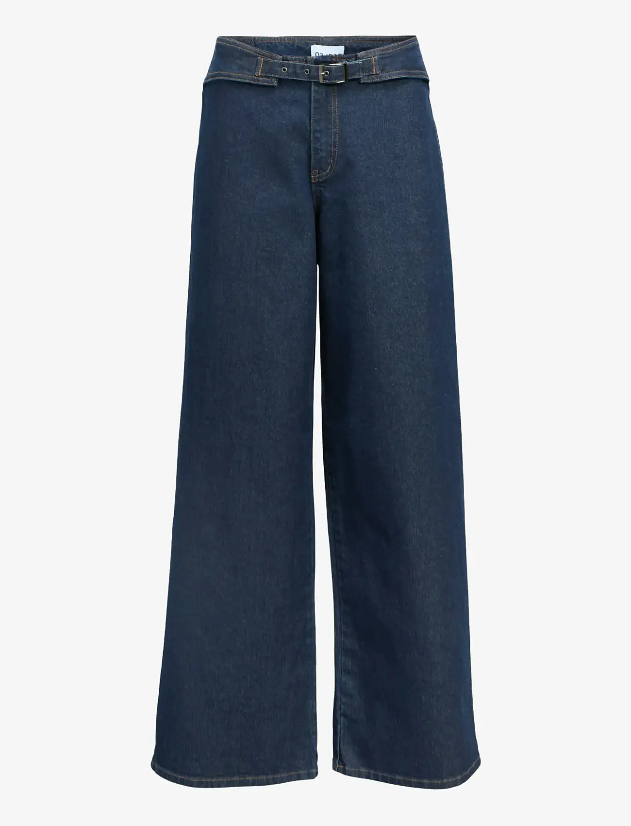 Object - OBJSAVA FLO HW JEANS 142 - brede jeans - dark blue denim - 1